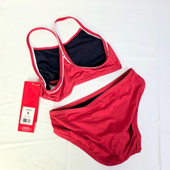 Rise Aquatics Guard Red/Navy Reversible Swimsuit Size S NWT - Picture 4 of 4